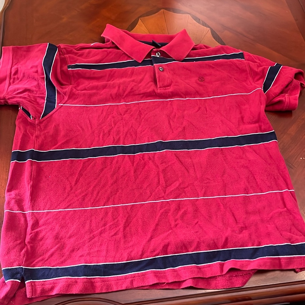 Izod stripe red/blue polo